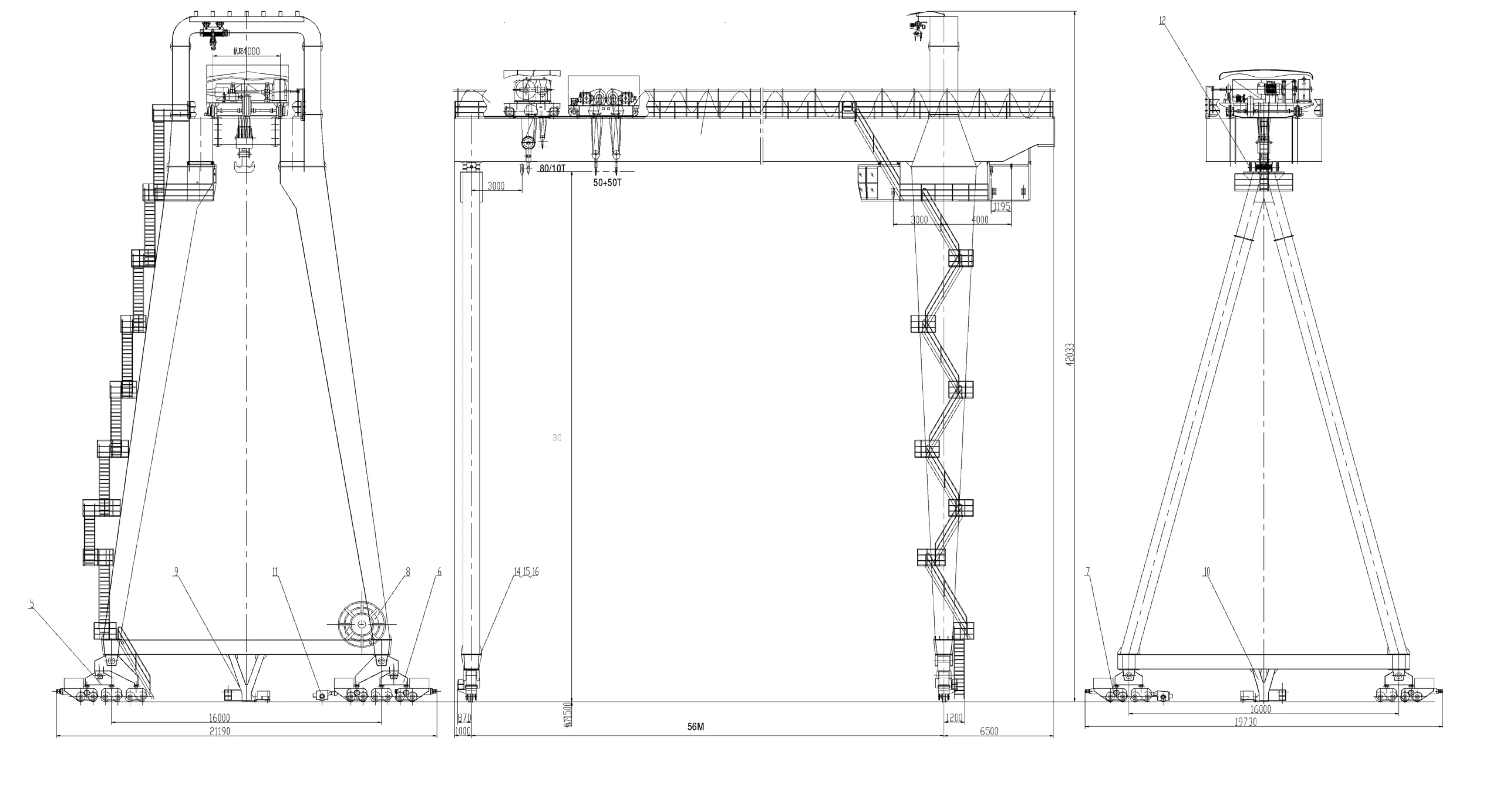 Ishlatilgan kemasozlik gantry kran